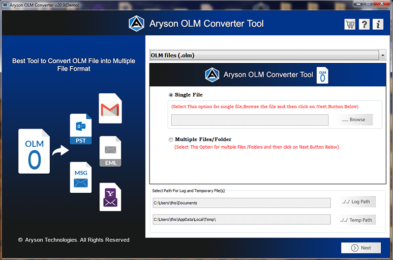 OLM Converter Tool software
