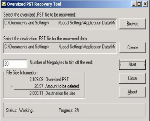 Oversized PST Recovery Tool