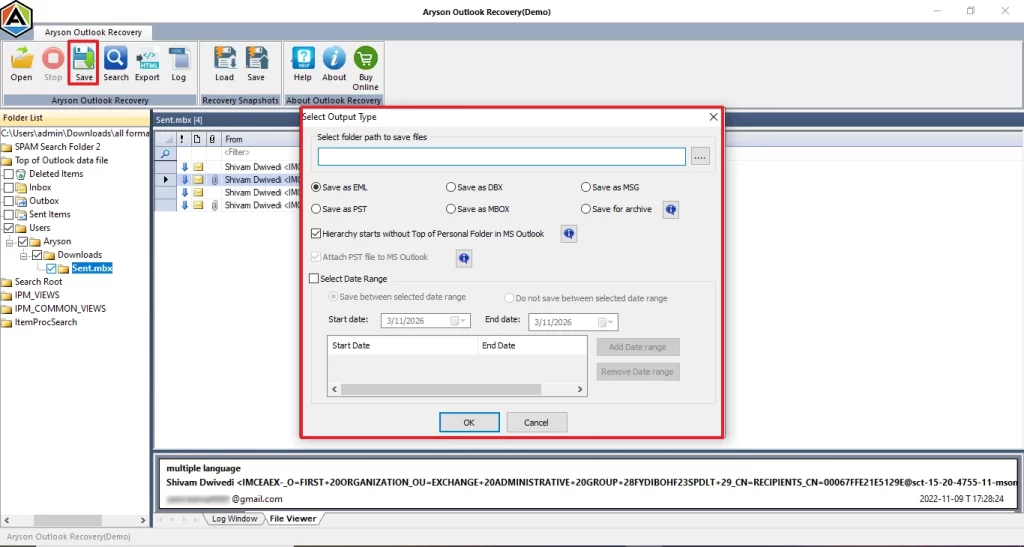 click on Save and apply the filters, and click Ok.