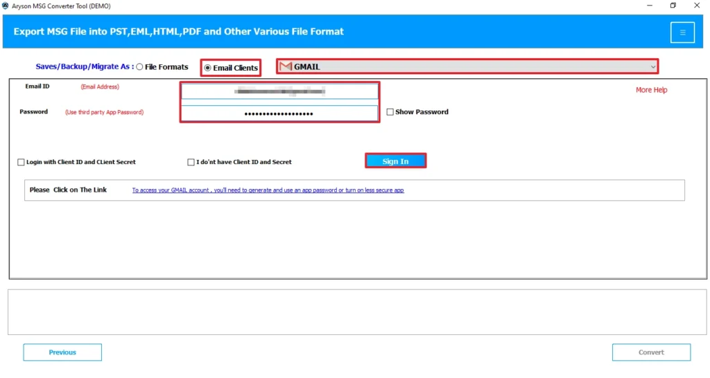 select Gmail.