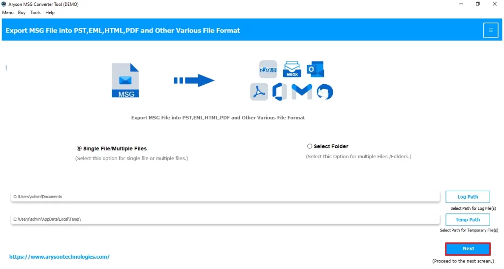 Download the MSG Converter Tool.