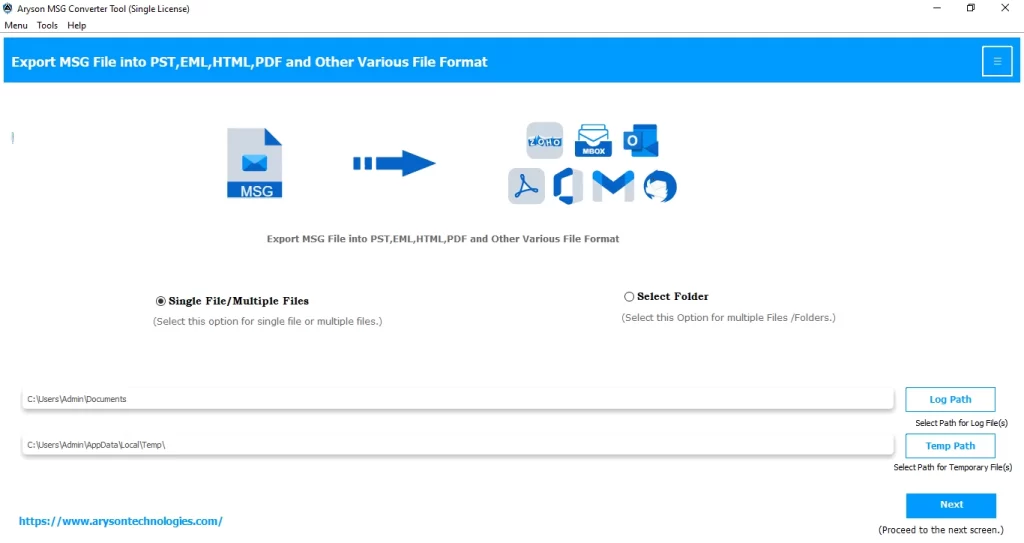 Download the Aryson MSG Converter Tool.