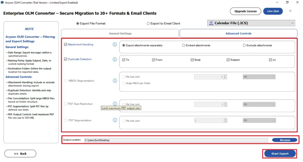 select the destination path and click on Start.