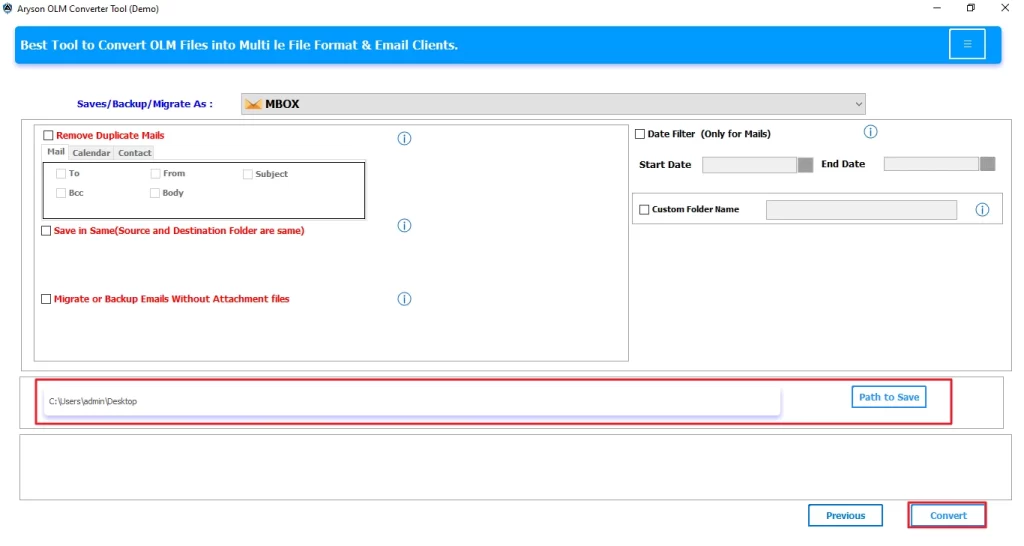 Select the destination Path to save and then click Convert.