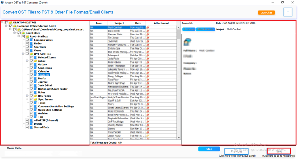 Preview the folders and click next.