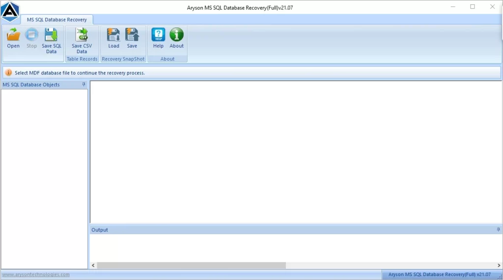 Run the SQL Database Recovery Software