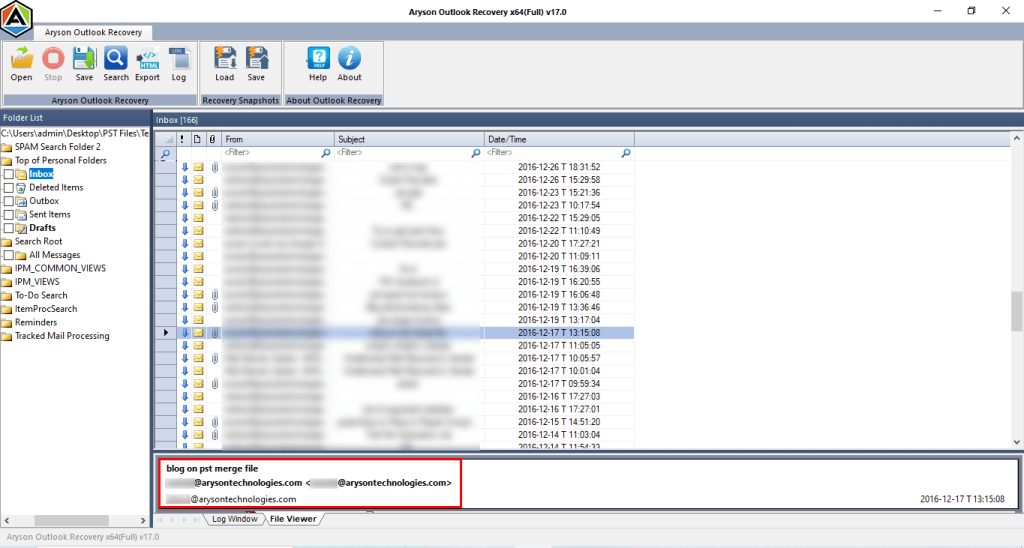 Preview the displayed emails and attachments.