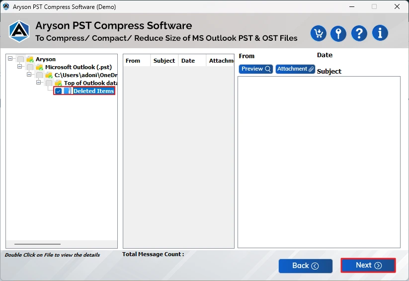 select & preview the files and hit next.