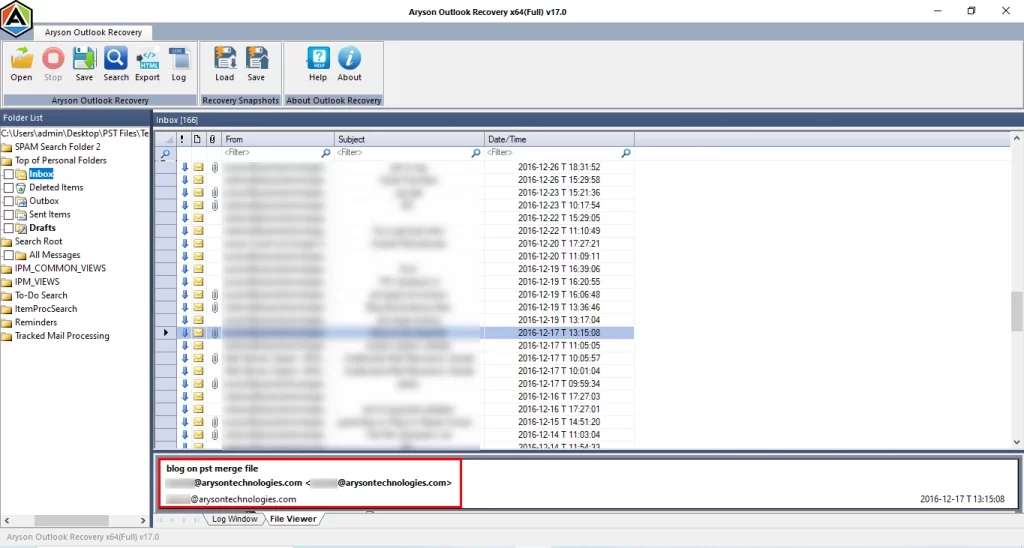 Preview your recovered emails and attachments.