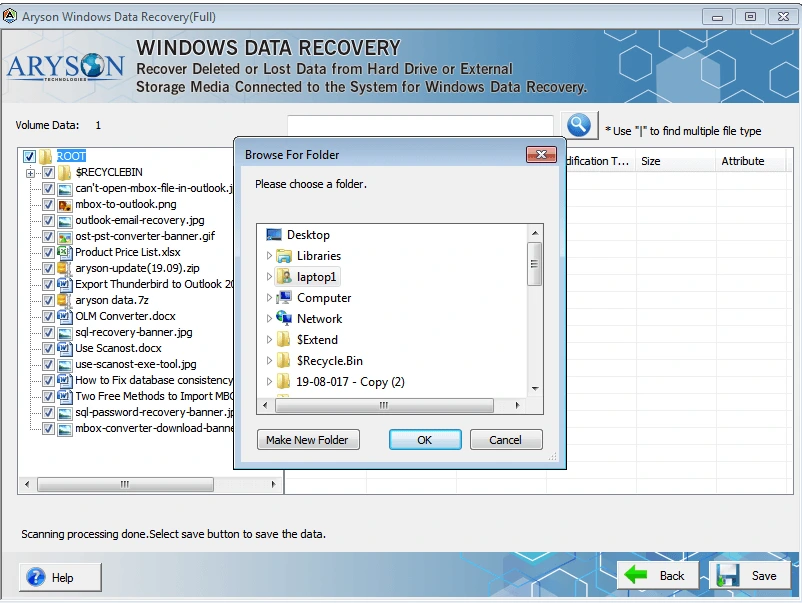 Select the required files or folders for recovery and preview them & click Save.