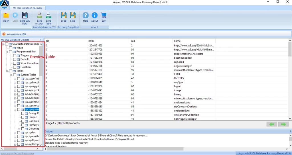 Preview the MDF files.