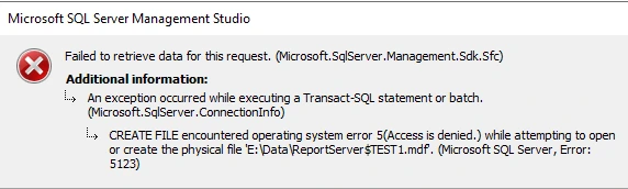 SQL error 5