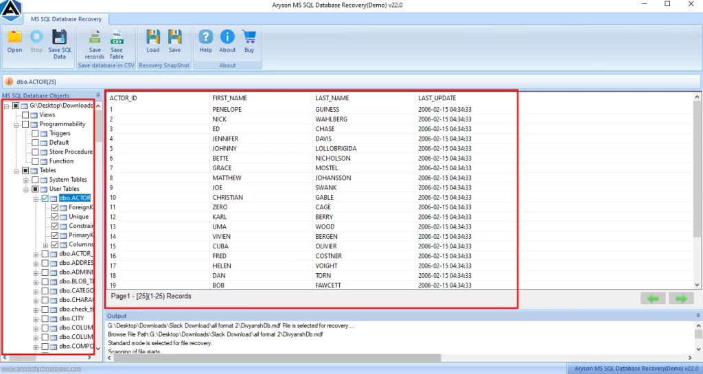 Preview scanned MDF files.
